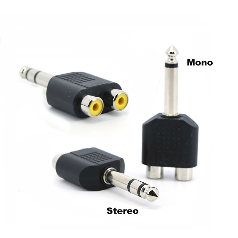 Audio Splitter Y - Conector de Audio Mono/Estéreo de 6.35mm