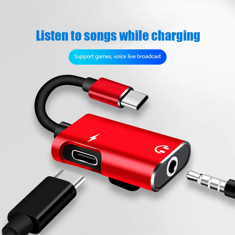Earphone Splitter Jack - Adaptador de Tipo C a Conector
