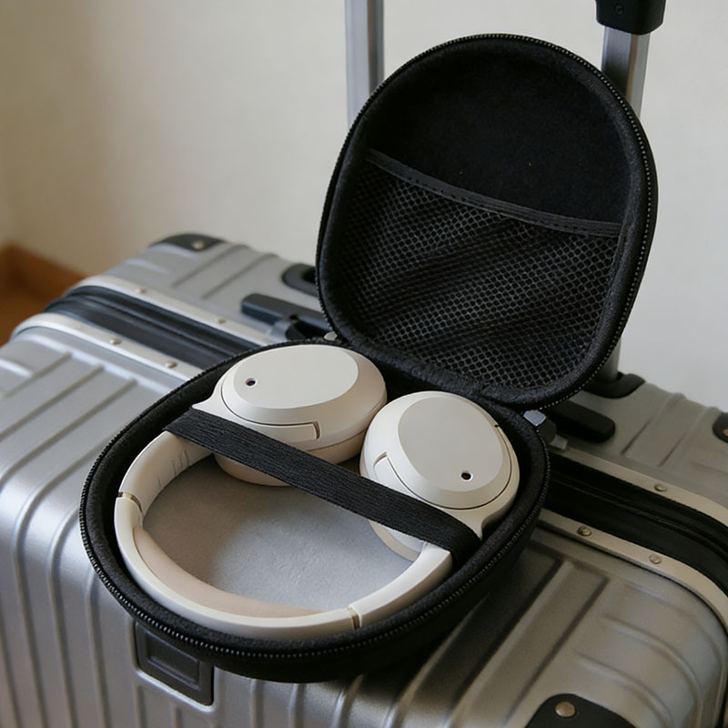 Headphone Case Hard - Estuche Rígido Multifuncional de EVA Negro,