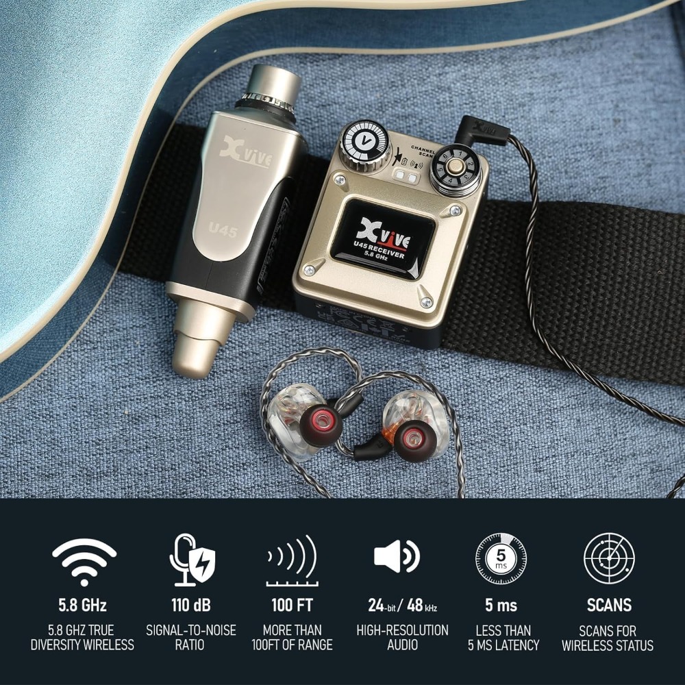Xvive U45 Sistema de monitoriz - In Ear Monitor Iem reseña y precio